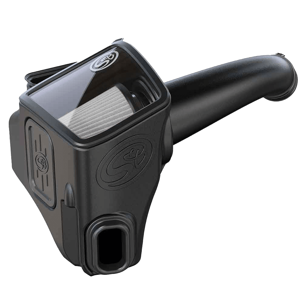 Dry Extendable   Cold Air Intake for 2020-2023 Silverado / Sierra Duramax L5P 6.6L Diesel on a white background